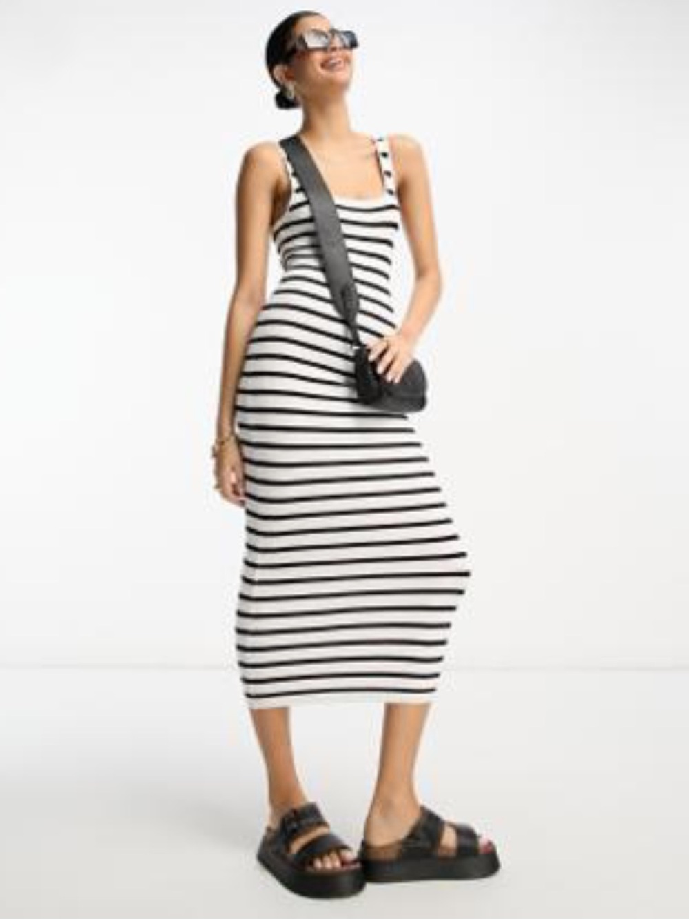 ASOS DESIGN Striped Midi Dress